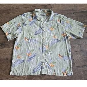 Tommy Bahama Silk Hawaiian Tropical Men's Size XL Button Shirt Short Sleeves